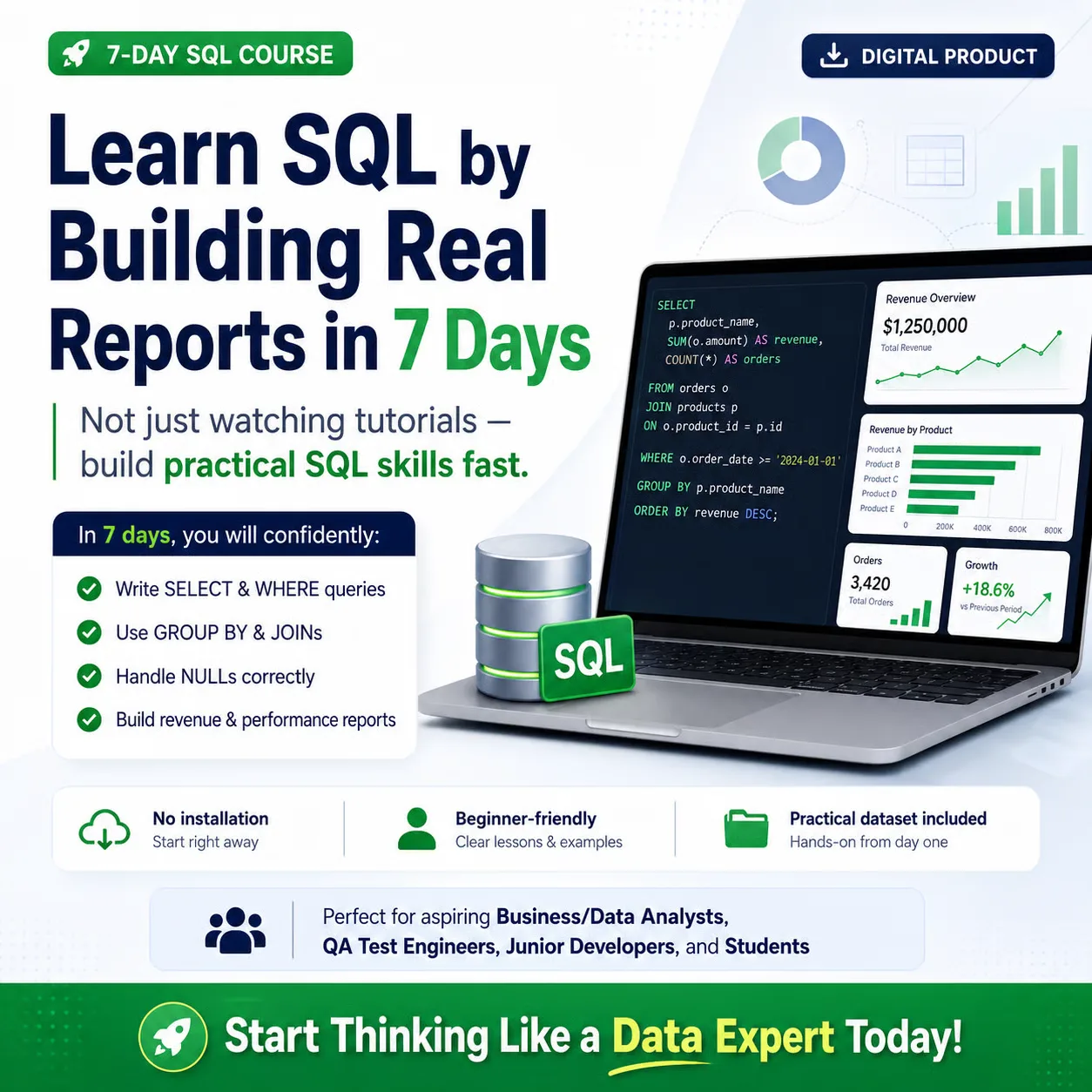 SQL for Real Work — 7-day course preview